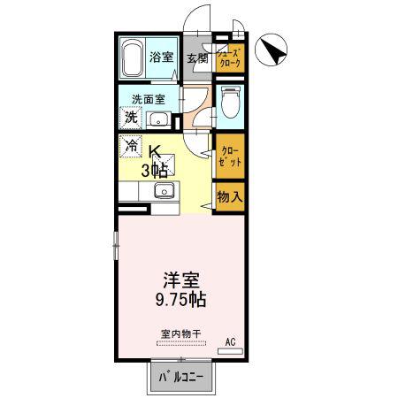 エーデルハイム(ワンルーム/1階)の間取り写真