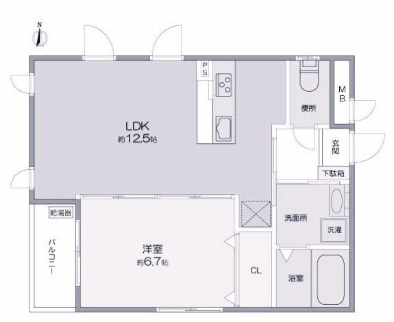 プリムール高蔵(1LDK/4階)の間取り写真
