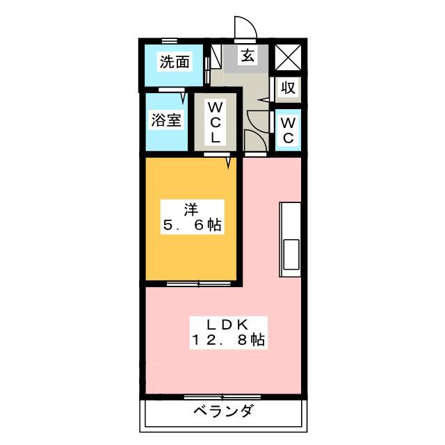 レフィナード(1LDK/3階)の間取り写真