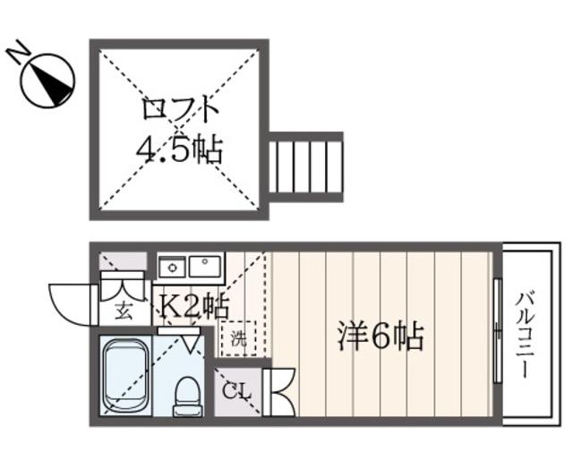 ドミールワダ(1K/1階)の間取り写真
