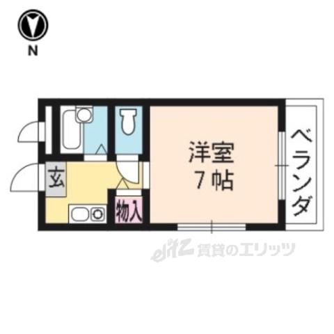 マンションひなどり(1K/4階)の間取り写真
