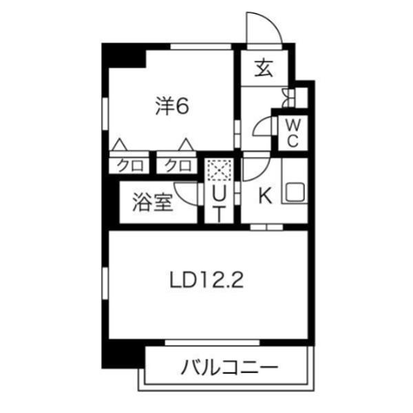 S-RESIDENCE淀屋橋(1LDK/2階)の間取り写真