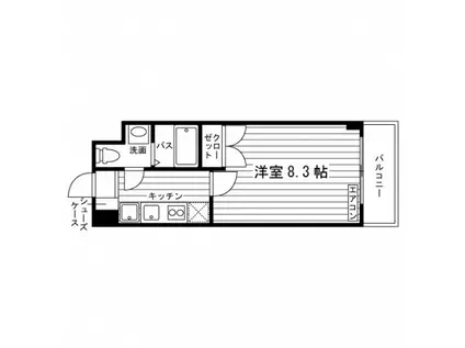 オーガスタ和光(1K/2階)の間取り写真