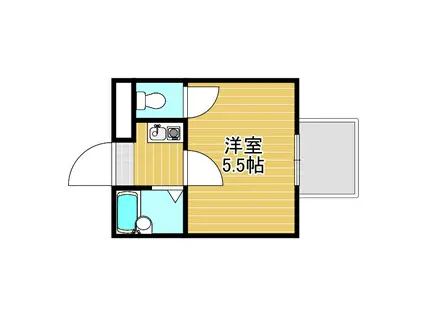 ジオナ新大阪(1K/5階)の間取り写真