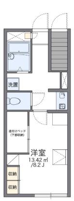 レオパレスウイング(1K/1階)の間取り写真