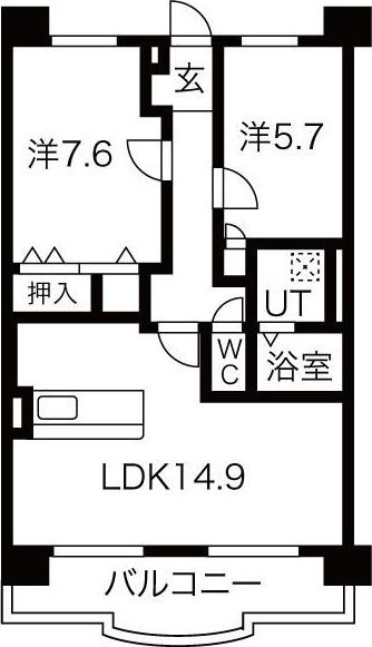 LABOLSON(2LDK/2階)の間取り写真