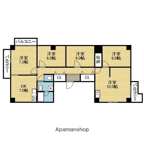 アルテハイム東大阪(5DK/5階)の間取り写真