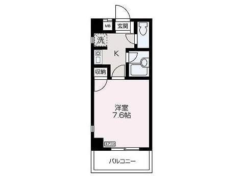 ルシールふじみ野(1K/3階)の間取り写真