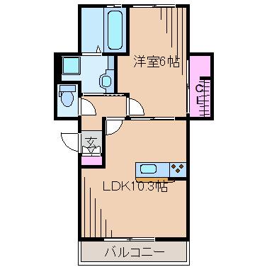 フォールネージュI(1LDK/1階)の間取り写真