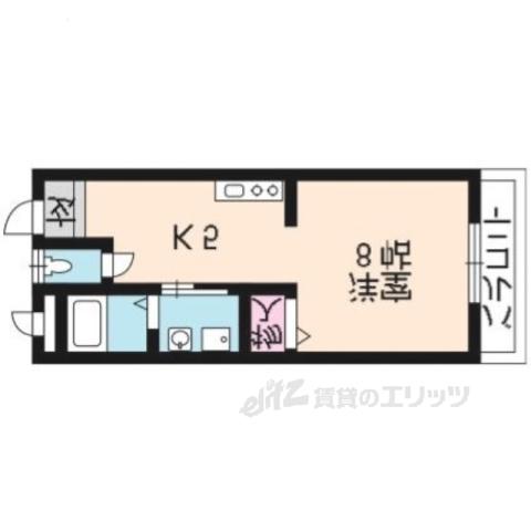 グランチェリー(1K/2階)の間取り写真