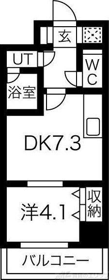ONE ROOF FLAT TENJINBASHI(1DK/12階)の間取り写真