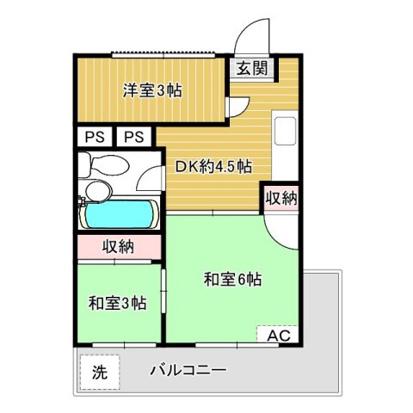 プリエール南草津(1K/3階)の間取り写真