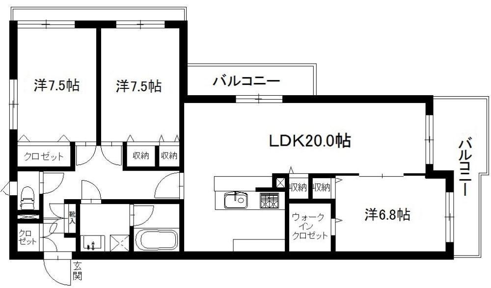 リーベンハイム・カガ(3LDK/4階)の間取り写真