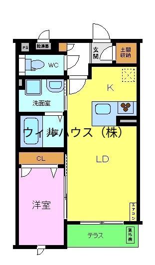 アルベイト石津川(1LDK/2階)の間取り写真