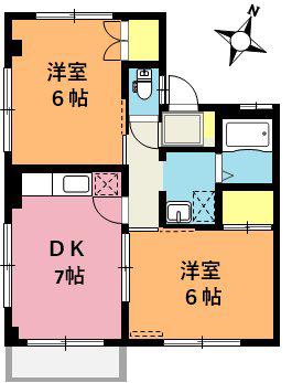 第一高橋マンション(2DK/2階)の間取り写真
