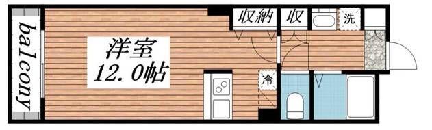 モンテ・オーロ(1K/2階)の間取り写真
