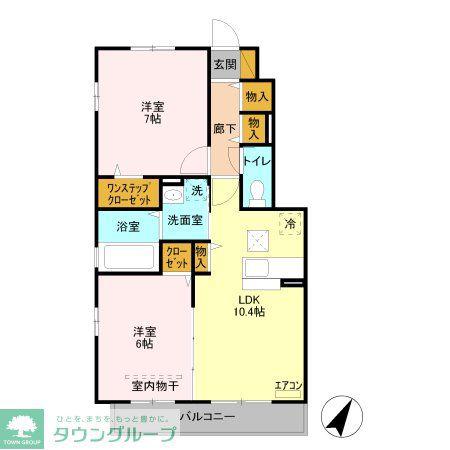 マルベリーⅡ(2LDK/1階)の間取り写真
