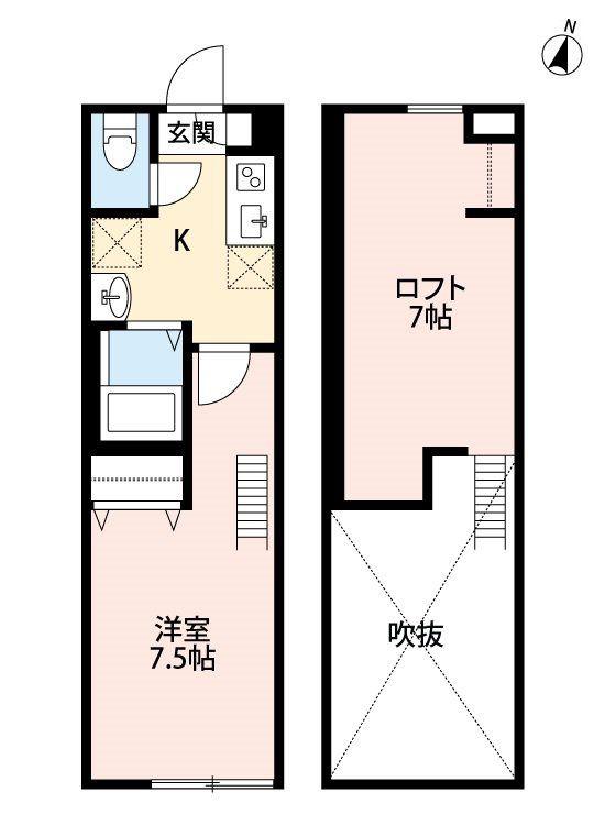 OIKOS蕨(1K/1階)の間取り写真