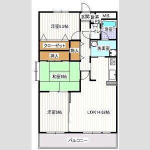 サニーコート坂野(3LDK/3階)の間取り写真