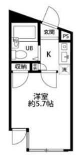 カミキマンション(1K/1階)の間取り写真