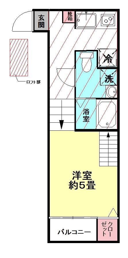 リブレ花京院(ワンルーム/2階)の間取り写真