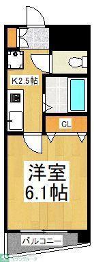 ヴィラオオクボ(1K/4階)の間取り写真