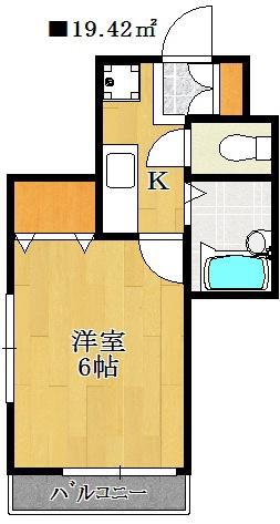メゾン藤(1K/2階)の間取り写真