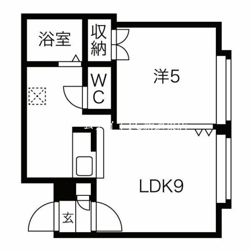 ガーデンパレス(1LDK/3階)の間取り写真