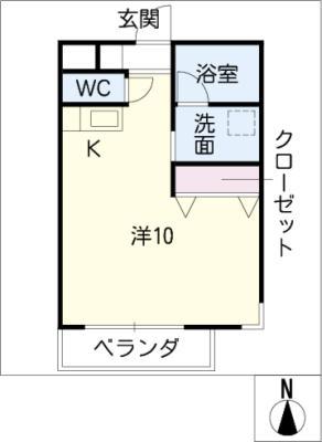 メゾンMK1(ワンルーム/2階)の間取り写真