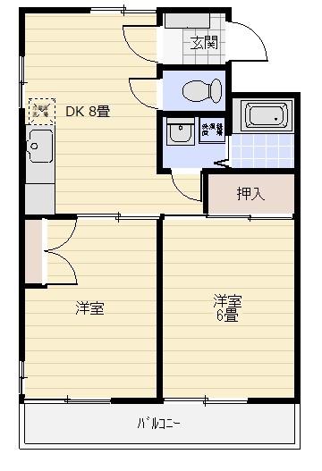 ブルースカイ本郷(2DK/4階)の間取り写真