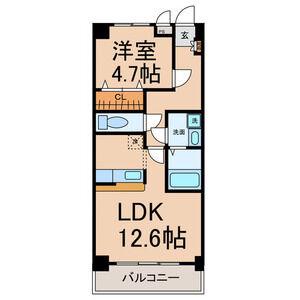 グランデール・M(1LDK/1階)の間取り写真