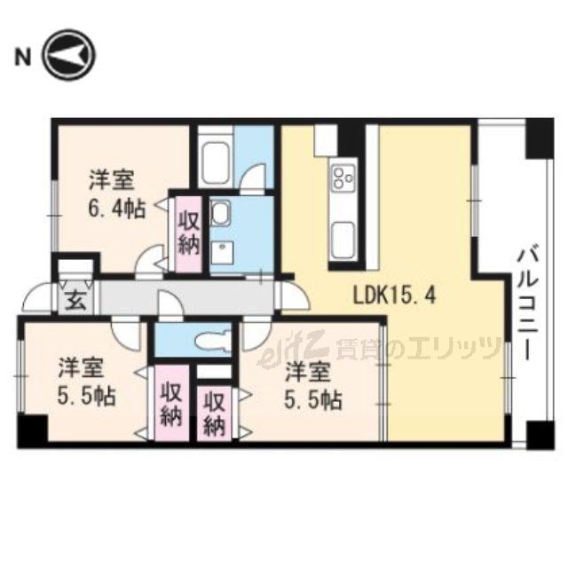 ルミナスベガ(2SLDK/4階)の間取り写真