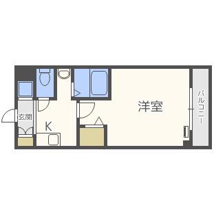 クレド桜川(1K/10階)の間取り写真