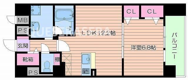 G- FLAT(1LDK/3階)の間取り写真