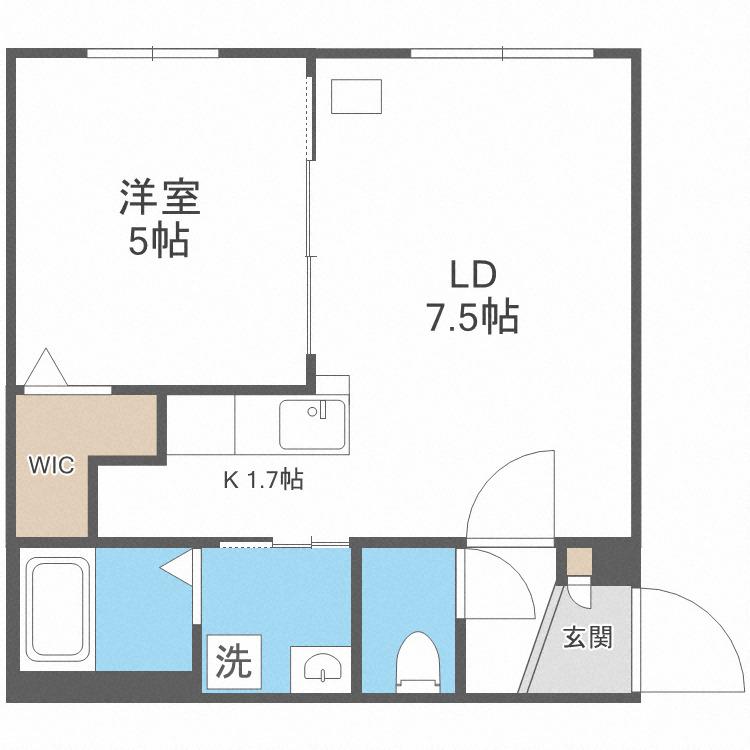 レクスベイル澄川(1LDK/4階)の間取り写真