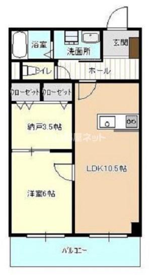 ベルフィット黒石(1SLDK/5階)の間取り写真
