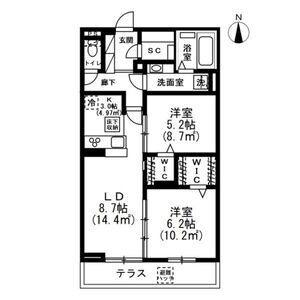 LIEN KAISEI(2LDK/3階)の間取り写真