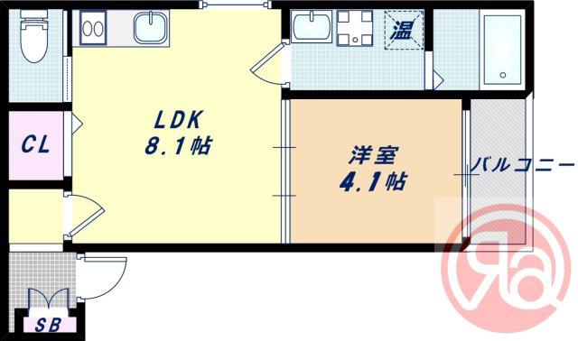 F ASECIA 日の華(1LDK/3階)の間取り写真