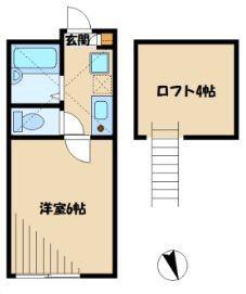 タウンコート登戸(1K/1階)の間取り写真