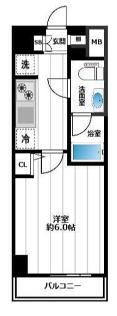 グランヴァン西川口(1K/3階)の間取り写真
