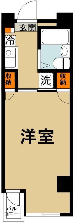 パルティーレ熊谷(1K/3階)の間取り写真