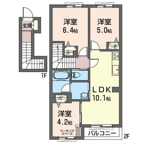 ポロニア(3LDK/2階)の間取り写真