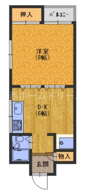 藤井マンション(1DK/3階)の間取り写真
