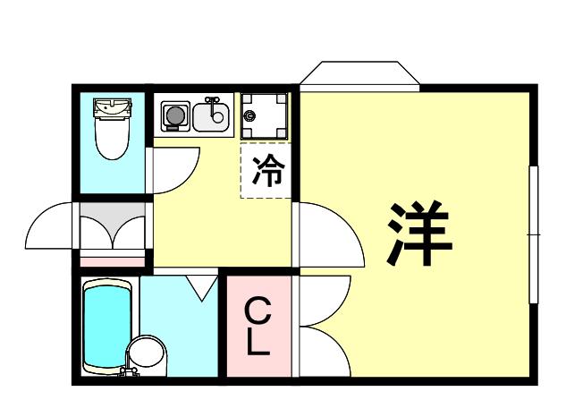 レオパレスサウスCOURT(1K/2階)の間取り写真