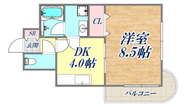 ダイコーパレス(1DK/3階)の間取り写真