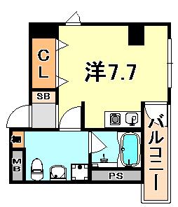 ビリオン日暮(ワンルーム/2階)の間取り写真