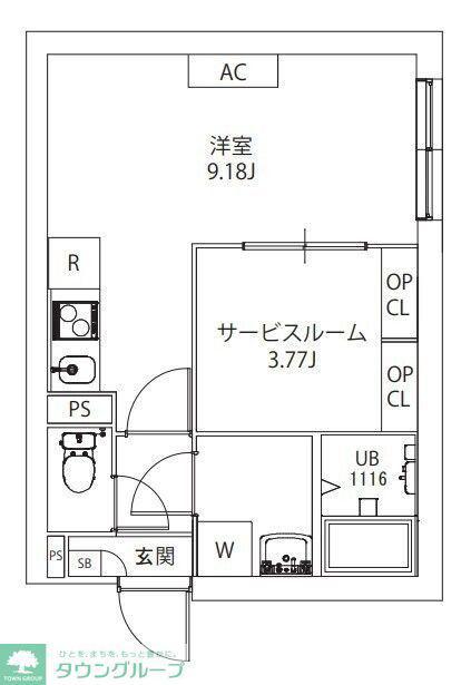 AXIA M-CITY武蔵小山(ワンルーム/1階)の間取り写真