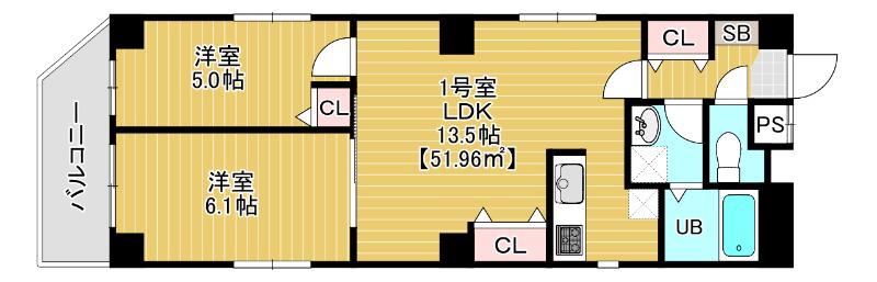 金太郎ヒルズ361(2LDK/4階)の間取り写真