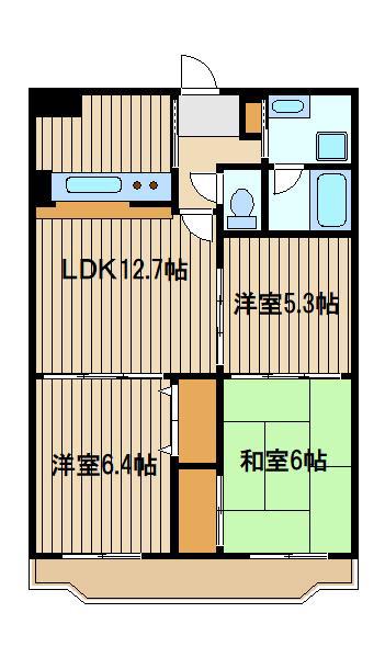 リーセント石神井台(3LDK/1階)の間取り写真