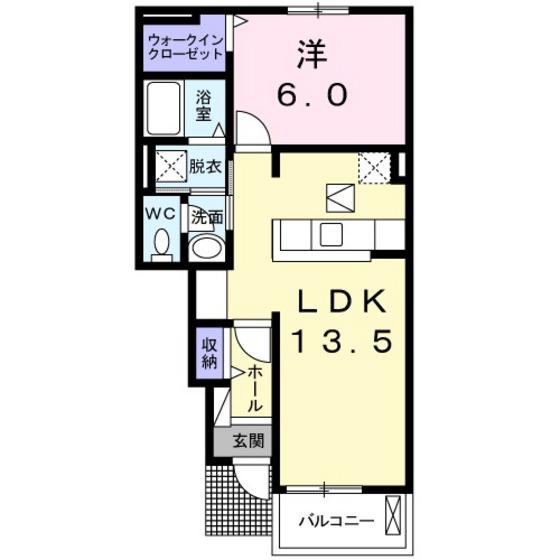 コンフォール弐番館(1LDK/1階)の間取り写真